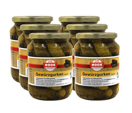 Hook - Gewürzgurken "Auslese", 6 x 360 g Glas