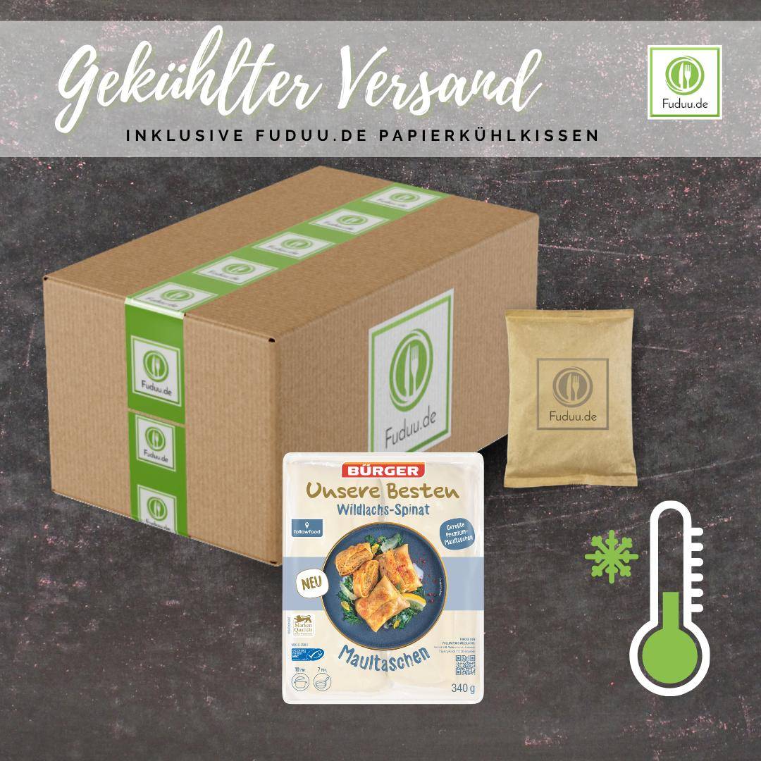 Bürger - "Unsere Besten" Maultaschen mit Wildlachs-Spinat, 340 g Beutel