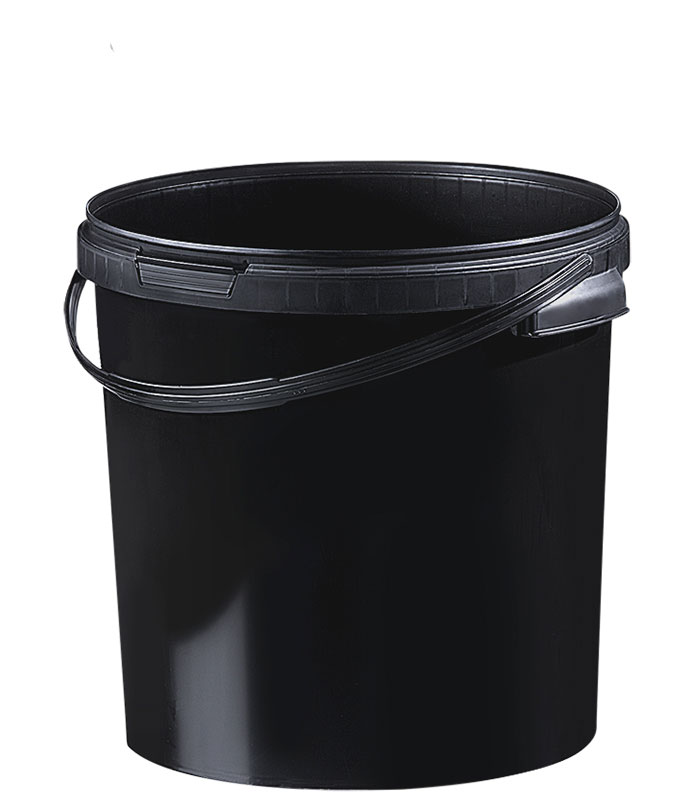 Kunststoff Eimer farbig, 21,1 ltr., mit Deckel, schwarz Kunststoff Eimer farbig, 21,1 ltr., mit Deckel, schwarz