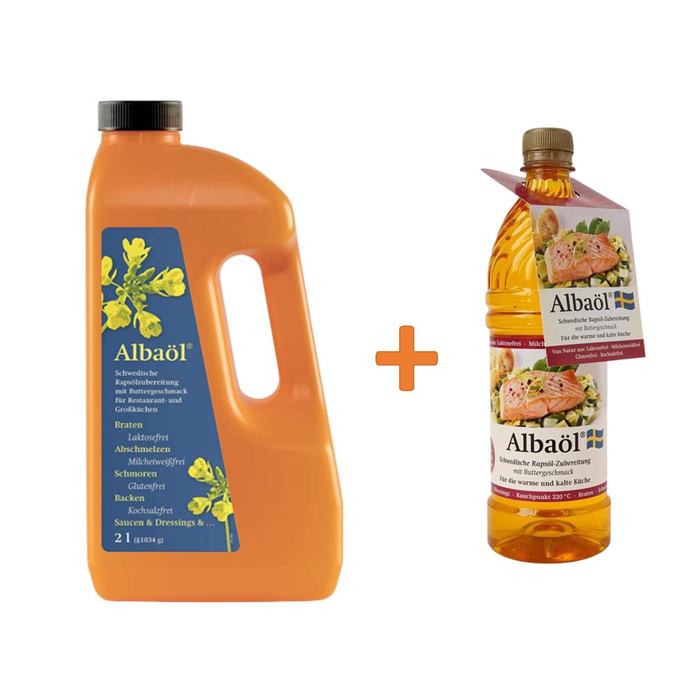 Albaöl Aktion - Rapsöl mit Buttergeschmack, 2 l Flasche + 0,75 l Gratis