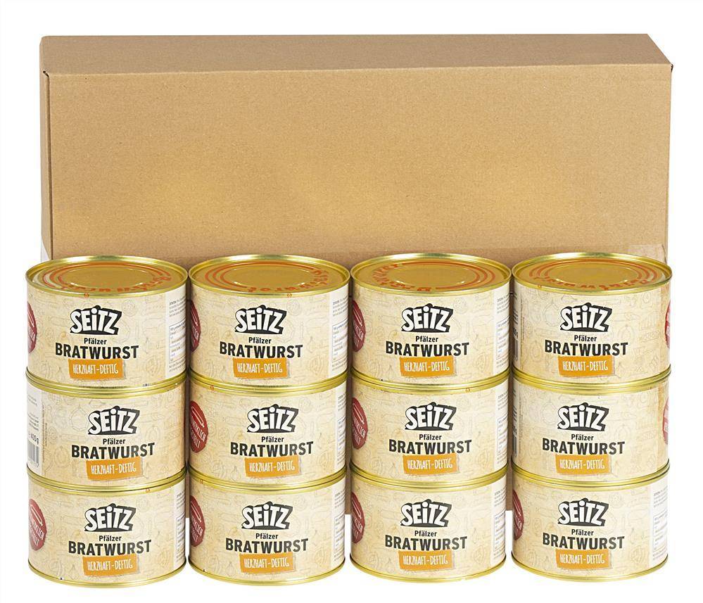 Seitz - Vollkonserven Bratwurst, 12 x 400 g Dose