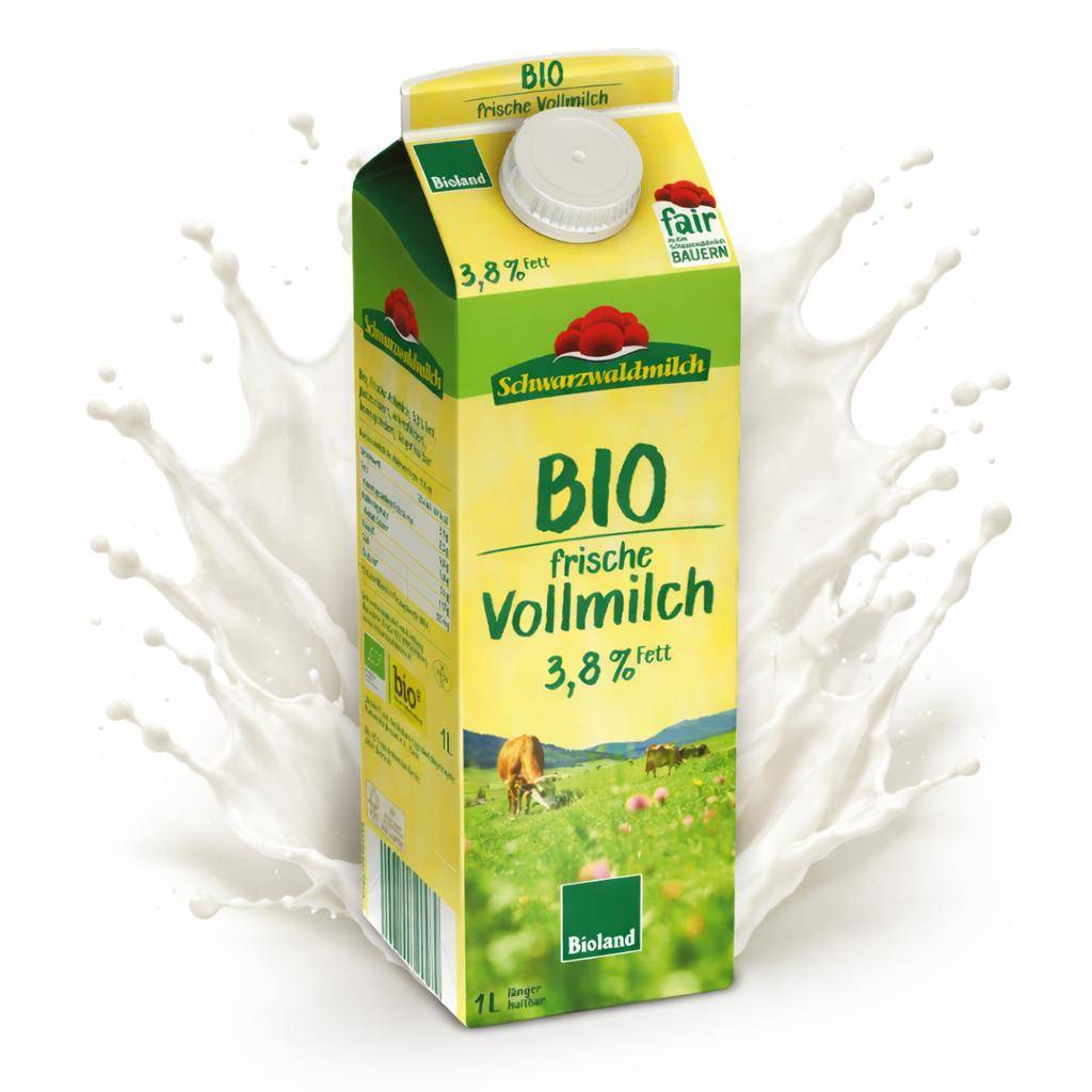 Schwarzwaldmilch - Bioland frische Vollmilch 3,8%, 10 x 1 Liter Schwarzwaldmilch - Bioland frische Vollmilch 3,8%, 10 x 1 Liter