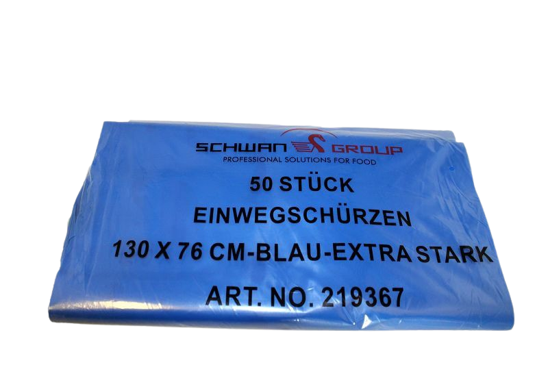 Schwan Group - Einweg-Plastikschürzen, stabil, 50 Sück.130 x 76 cm, 60 my Schwan Group - Einweg-Plastikschürzen, stabil, 50 Sück.130 x 76 cm, 60 my