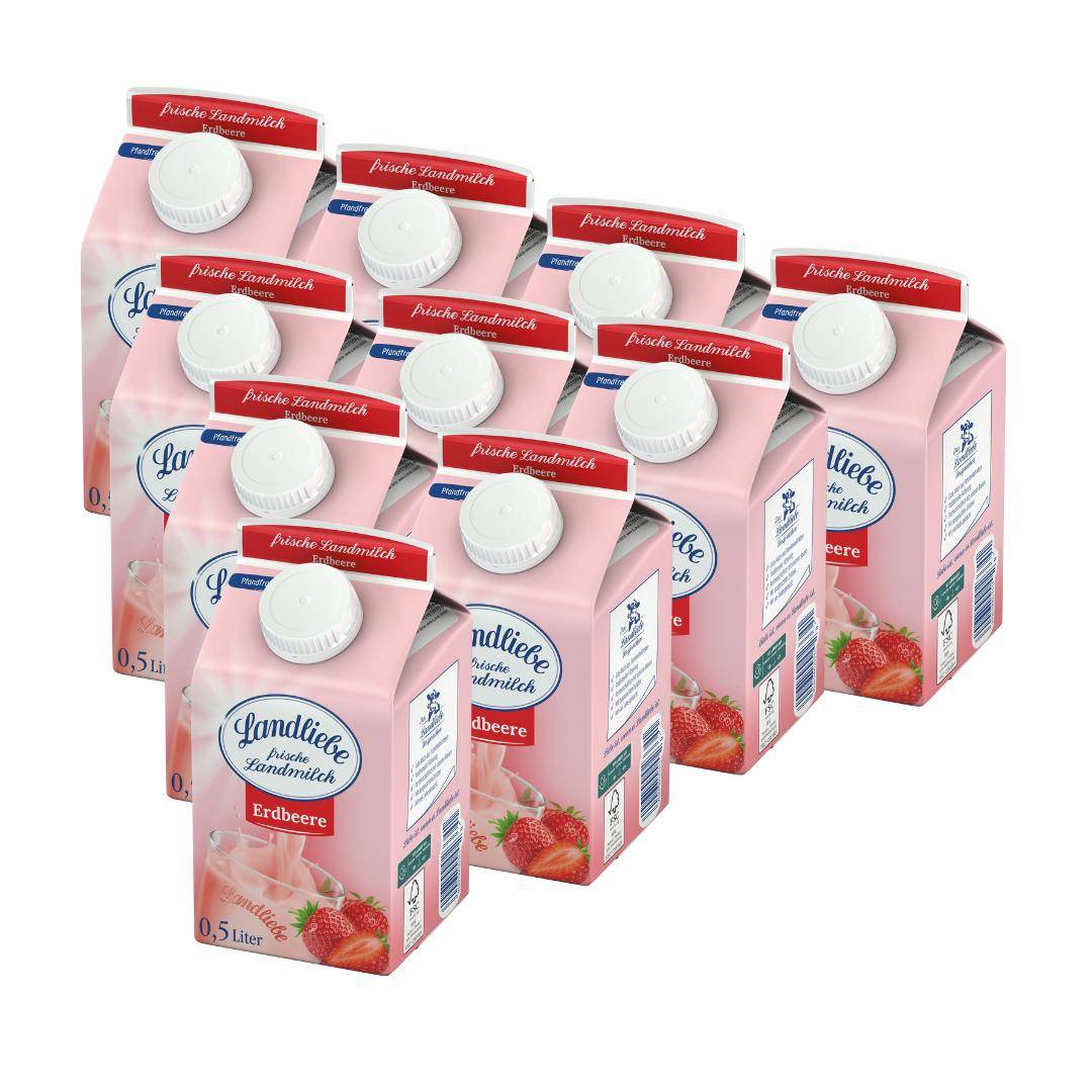 Landliebe - Erdbeere 1,5%, 10 x 0,5L Landliebe - Erdbeere 1,5%, 10 x 0,5L