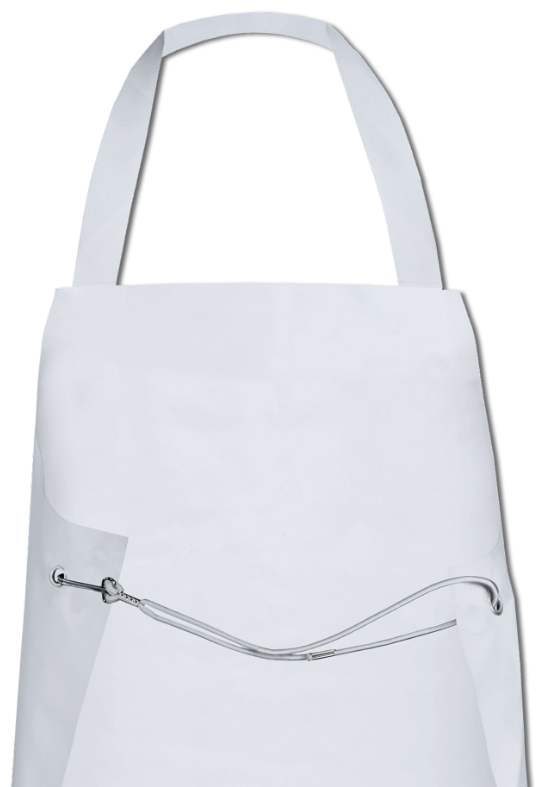 Best4Food - "Bären PU" Folienschürze, mit praktischen Gummiverschluss, weiß, Größe: 120 cm