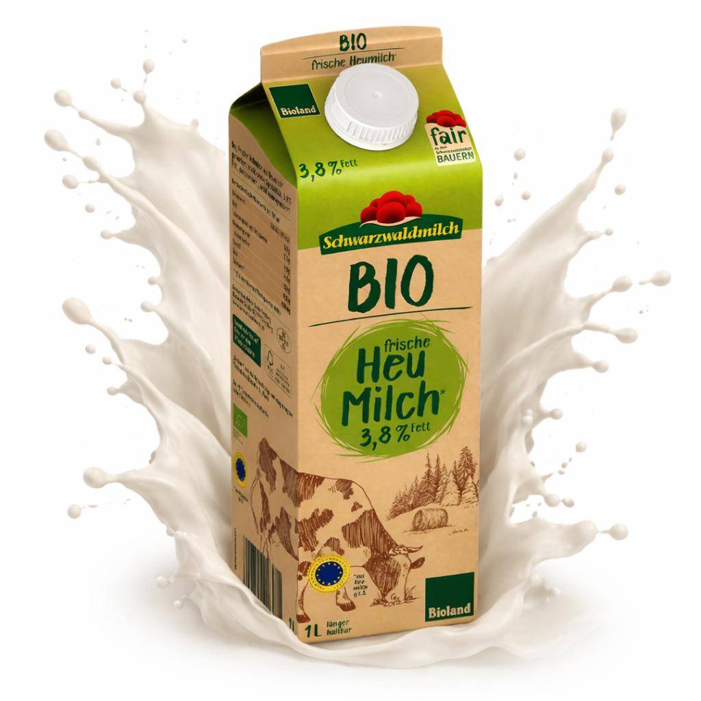 Schwarzwaldmilch - Bioland frische Heumilch 3,8%, 10 x 1 Liter Schwarzwaldmilch - Bioland frische Heumilch 3,8%, 10 x 1 Liter