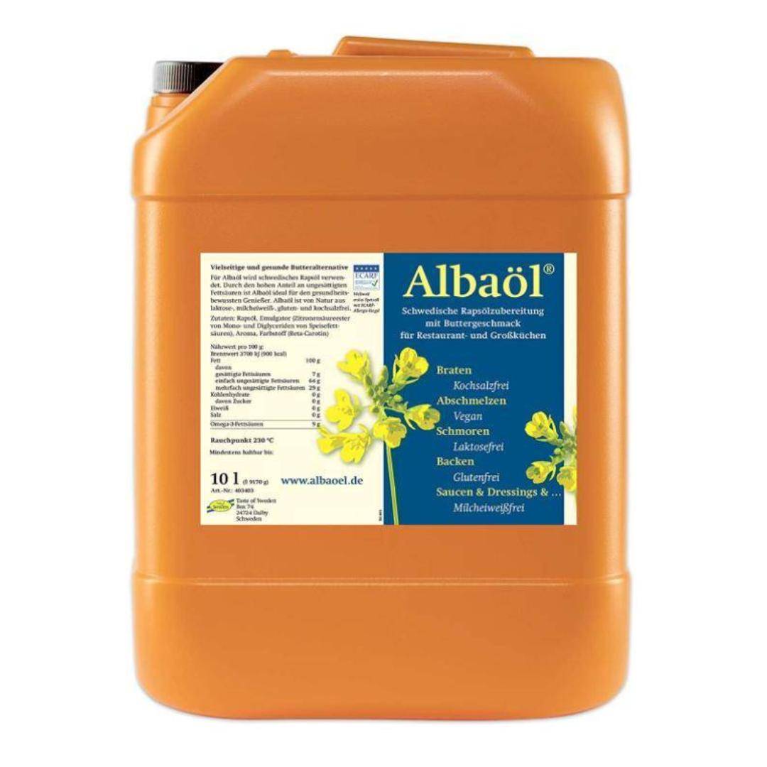 Albaöl - Rapsöl mit Buttergeschmack, 10 Liter Kanister Albaöl - Rapsöl mit Buttergeschmack, 10 Liter Kanister