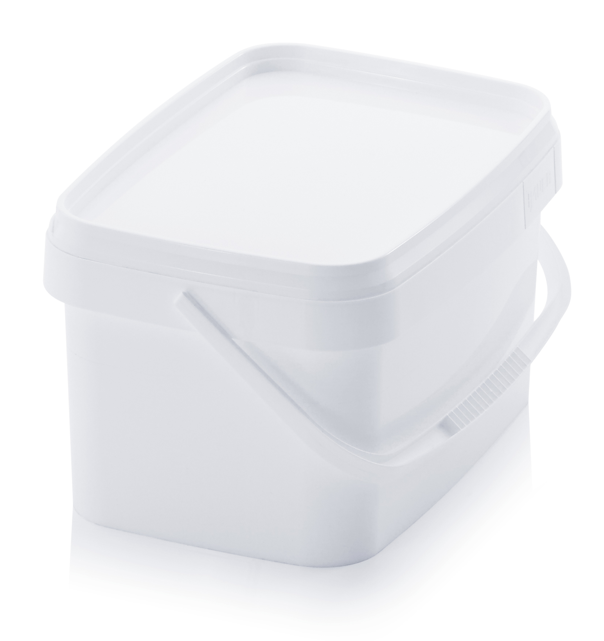 Fuduu.de - Kunststoffeimer mit Deckel, eckig, 5,6 l , weiß Fuduu.de - Kunststoffeimer mit Deckel, eckig, 5,6 l , weiß