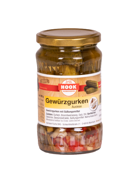 Hook - Gewürzgurken Auslese, 6 x 180 g Glas Hook - Gewürzgurken Auslese, 6 x 180 g Glas