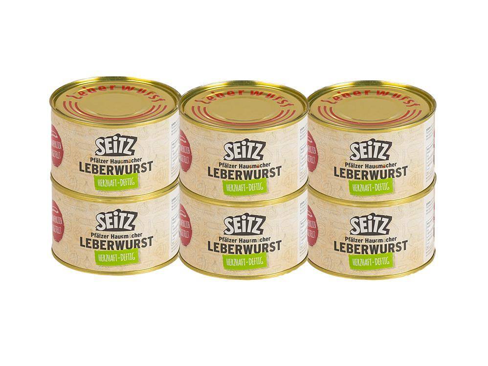 Seitz - Vollkonserven Leberwurst, 6 x 400 g Dose