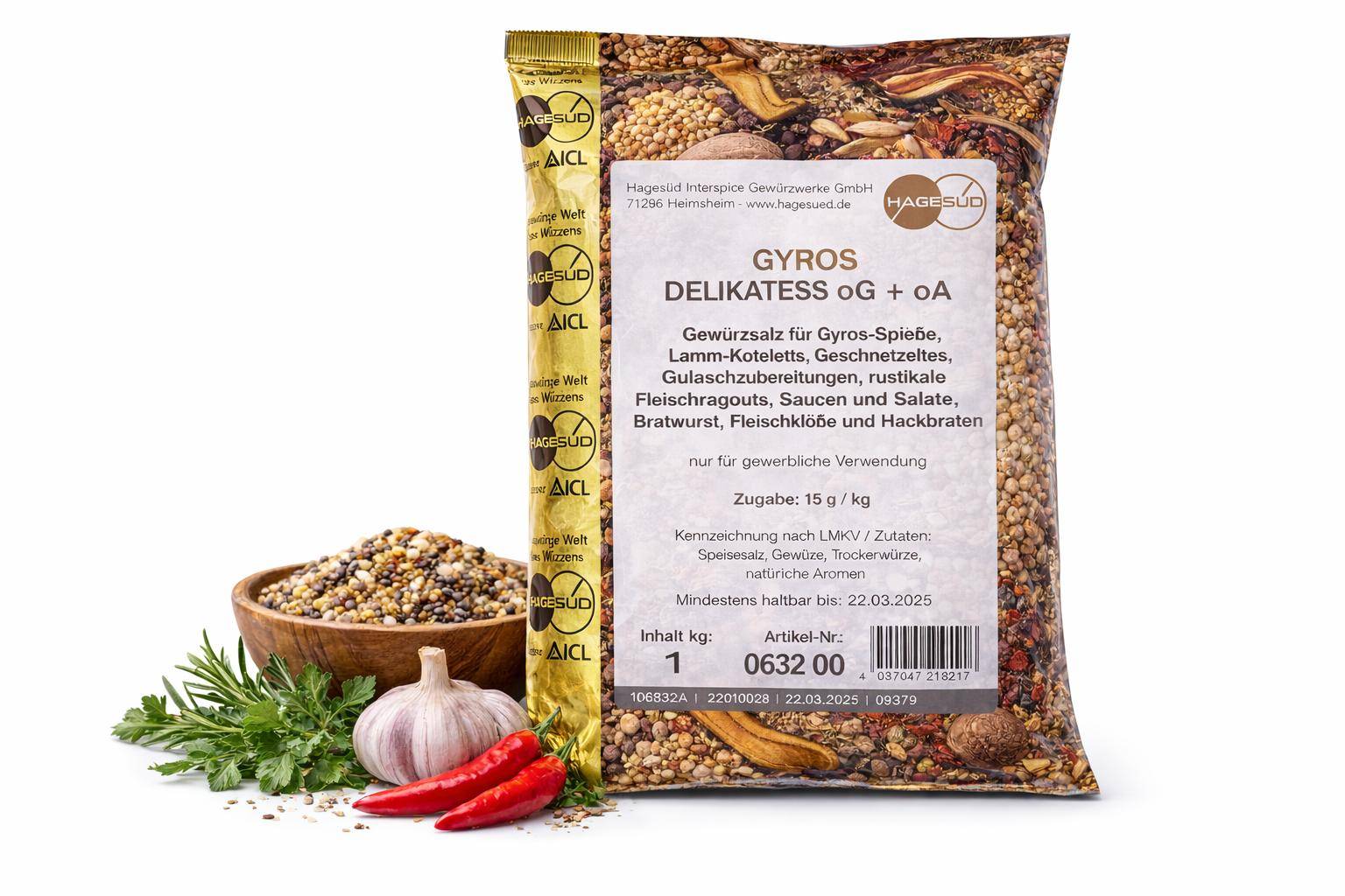 Hagesüd - Gyros Delikatess oG + oA, 1 kg Beutel Hagesüd - Gyros Delikatess oG + oA, 1 kg Beutel