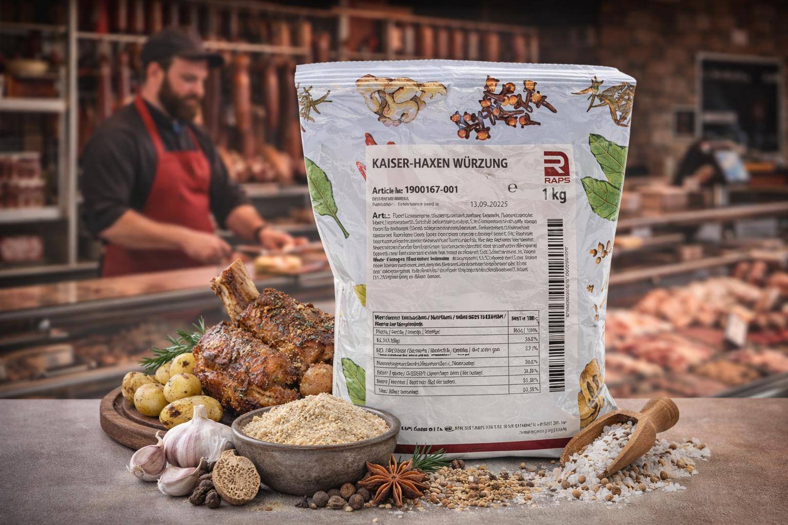 Raps-Kaiser-Haxen-Würzung, 1 kg Beutel Raps-Kaiser-Haxen-Würzung, 1 kg Beutel