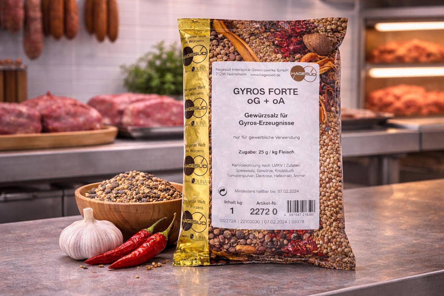 Hagesüd - Gyros Forte Gewürzsalz, 1 kg Beutel