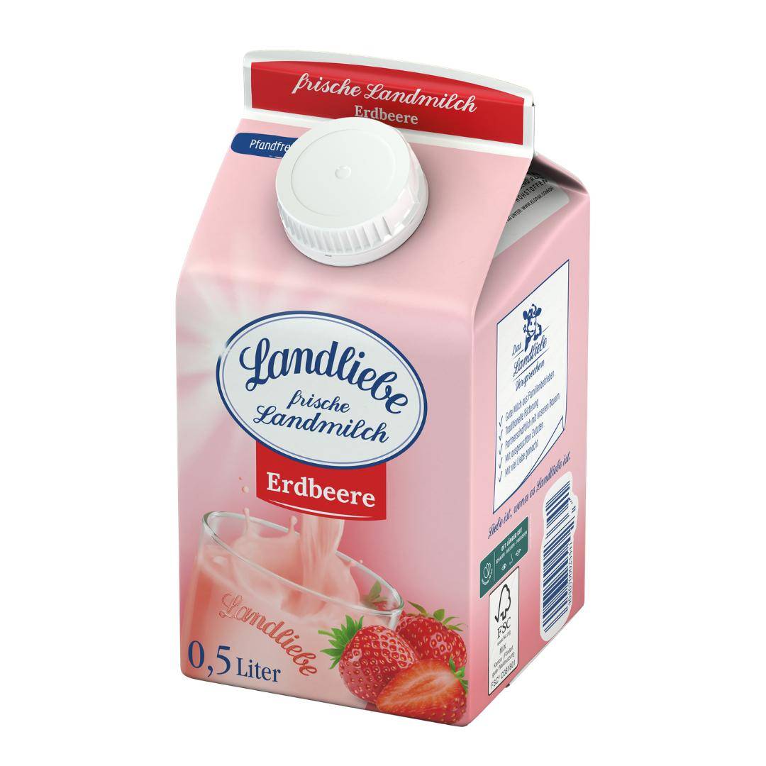 Landliebe - Frische Landmilch Erdbeere 1,5%, 10 x 500 ml
