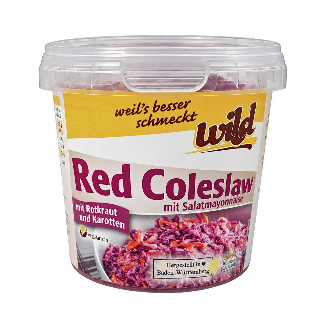 Red Coleslaw Salat mit Rotkraut, Karotten und Salatmayonnaise, 400 g Becher