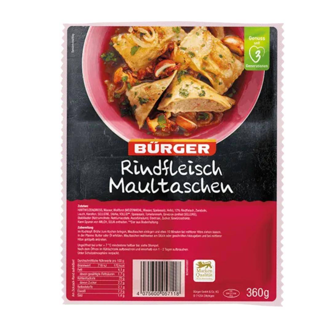 Bürger - Rindfleisch Maultaschen, 360 g Beutel Bürger - Rindfleisch Maultaschen, 360 g Beutel