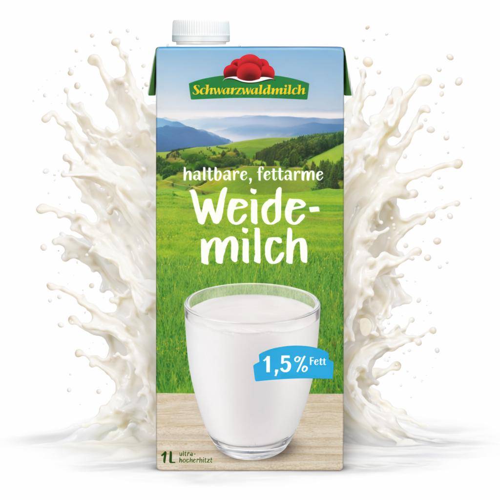 Schwarzwaldmilch - H-Weidemilch 1,5%, 12 x 1 Liter