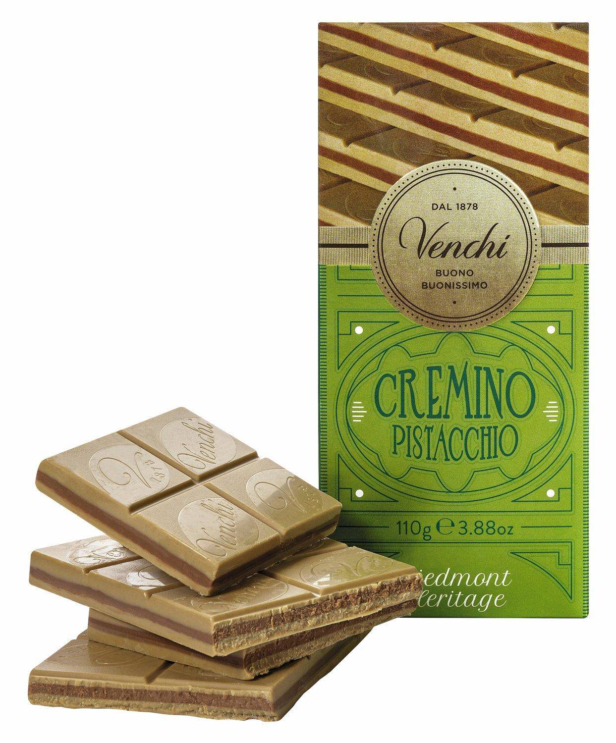 Venchi - Gianduia-Pistazienschokolade, leicht gesalzen, 110 g Tafel