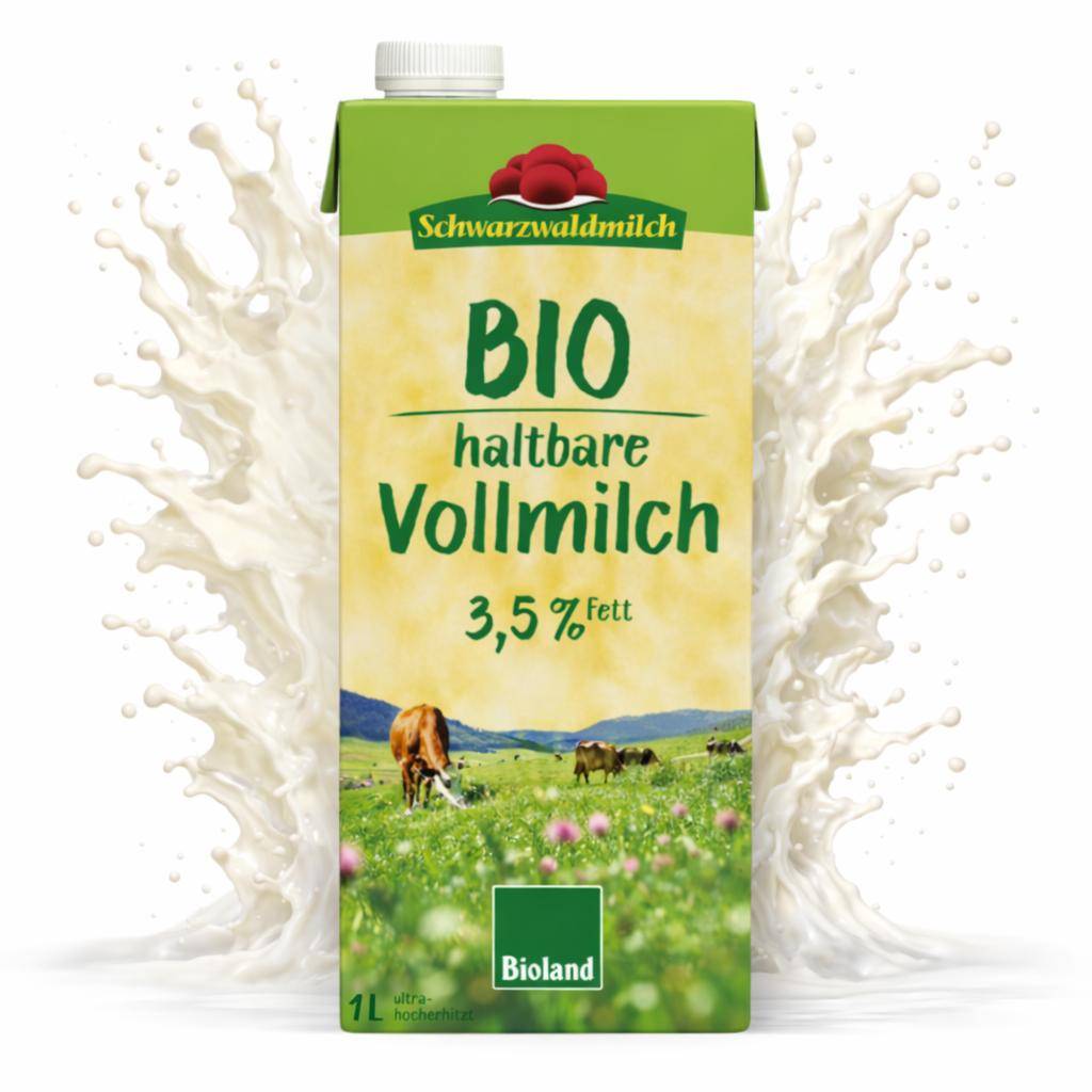Schwarzwaldmilch Bioland - H-Vollmilch 3,5%, 12 x 1 Liter Schwarzwaldmilch Bioland - H-Vollmilch 3,5%, 12 x 1 Liter