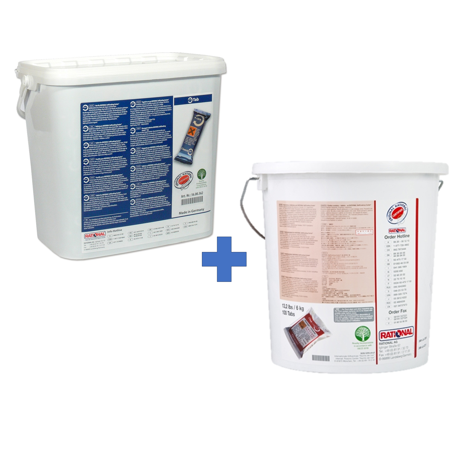 Rational - Reiniger-Set: Care Tabs, 150 Stück im Eimer, 56.00.562 & Reinigertabs, 100 Stück im Eimer, 56.00.210 Rational - Reiniger-Set: Care Tabs, 150 Stück im Eimer, 56.00.562 & Reinigertabs, 100 Stück im Eimer, 56.00.210