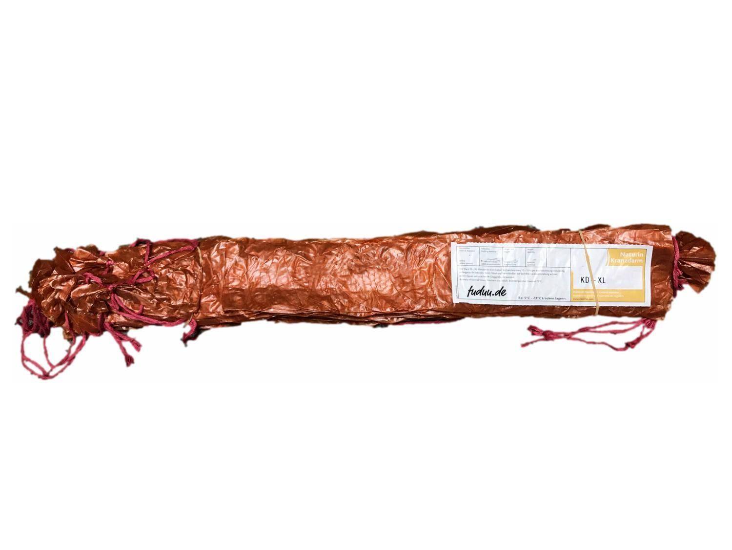 Fuduu.de - Kranzdarm, lachsrot, rot abgebunden, Kaliber 47/50 cm, 1 Bund Fuduu.de - Kranzdarm, lachsrot, rot abgebunden, Kaliber 47/50 cm, 1 Bund