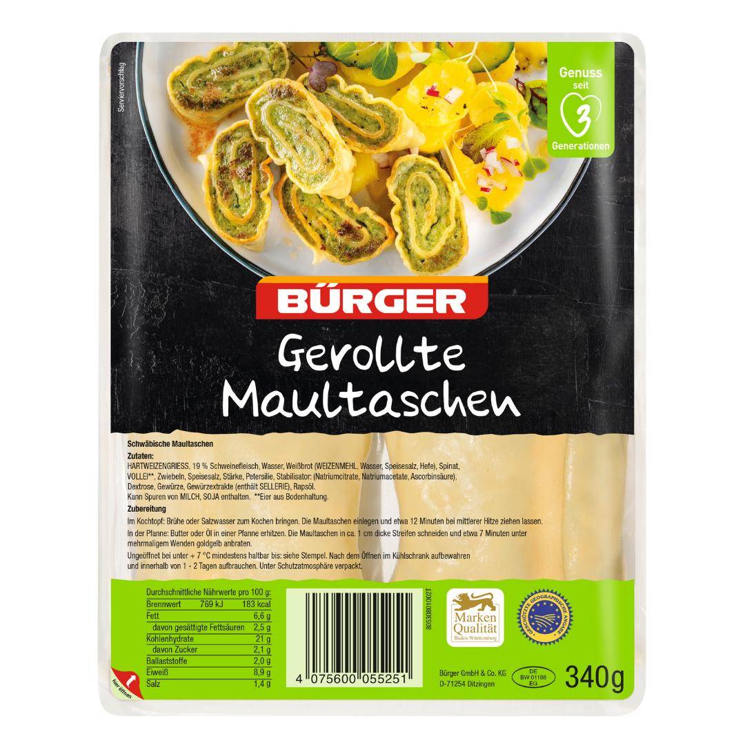 Bürger - Gerollte Maultaschen, 340 g Beutel