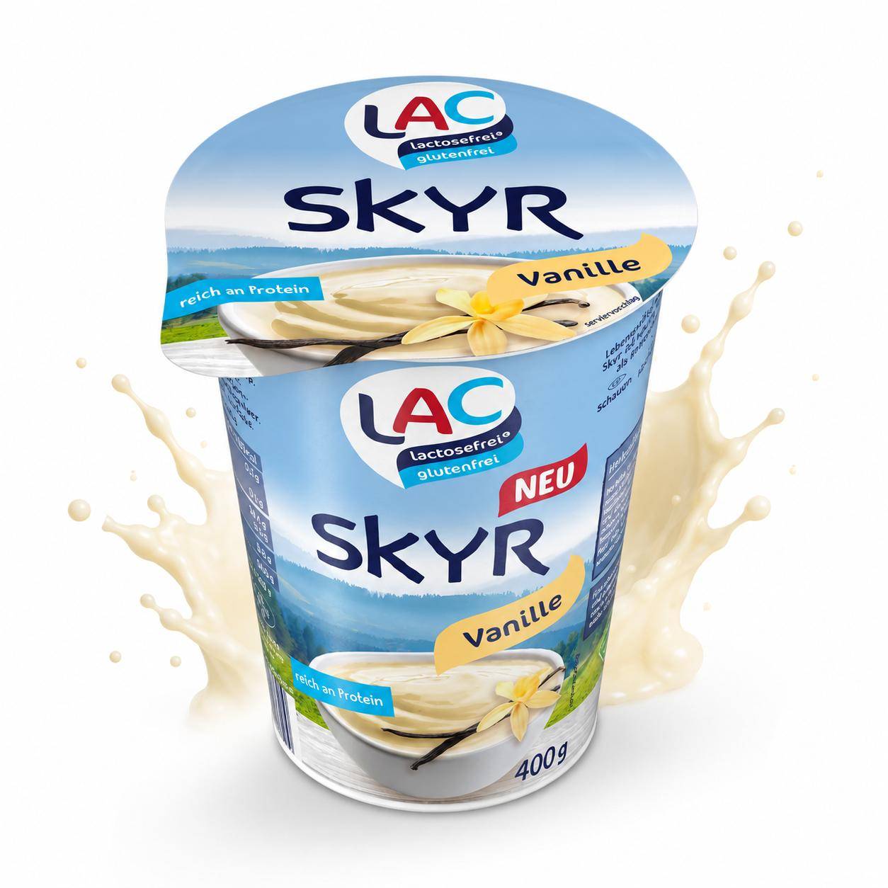 LAC - Skyr Vanille, 0,2%, 8 x 400 g Becher