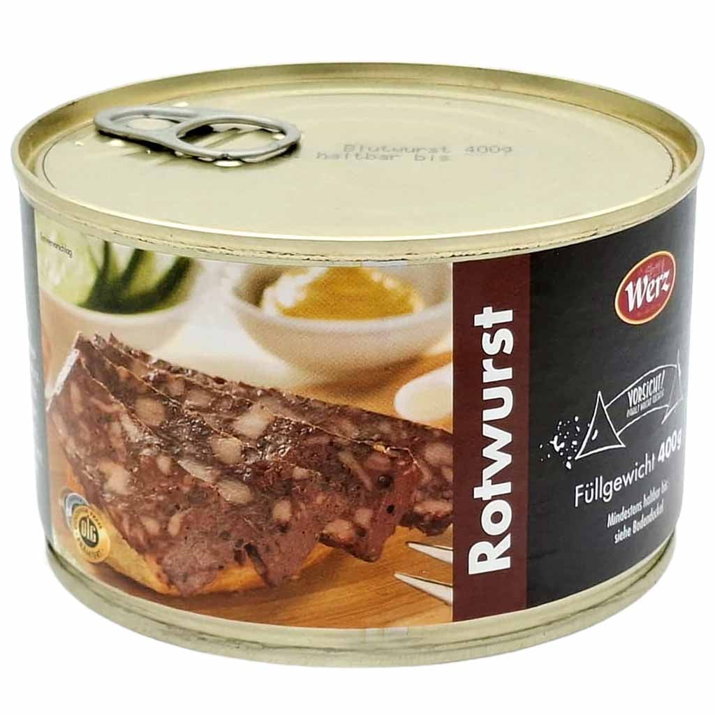 Werz - Vollkonserven Rotwurst früher Pfälzer Blutwurst, 400 g Dose