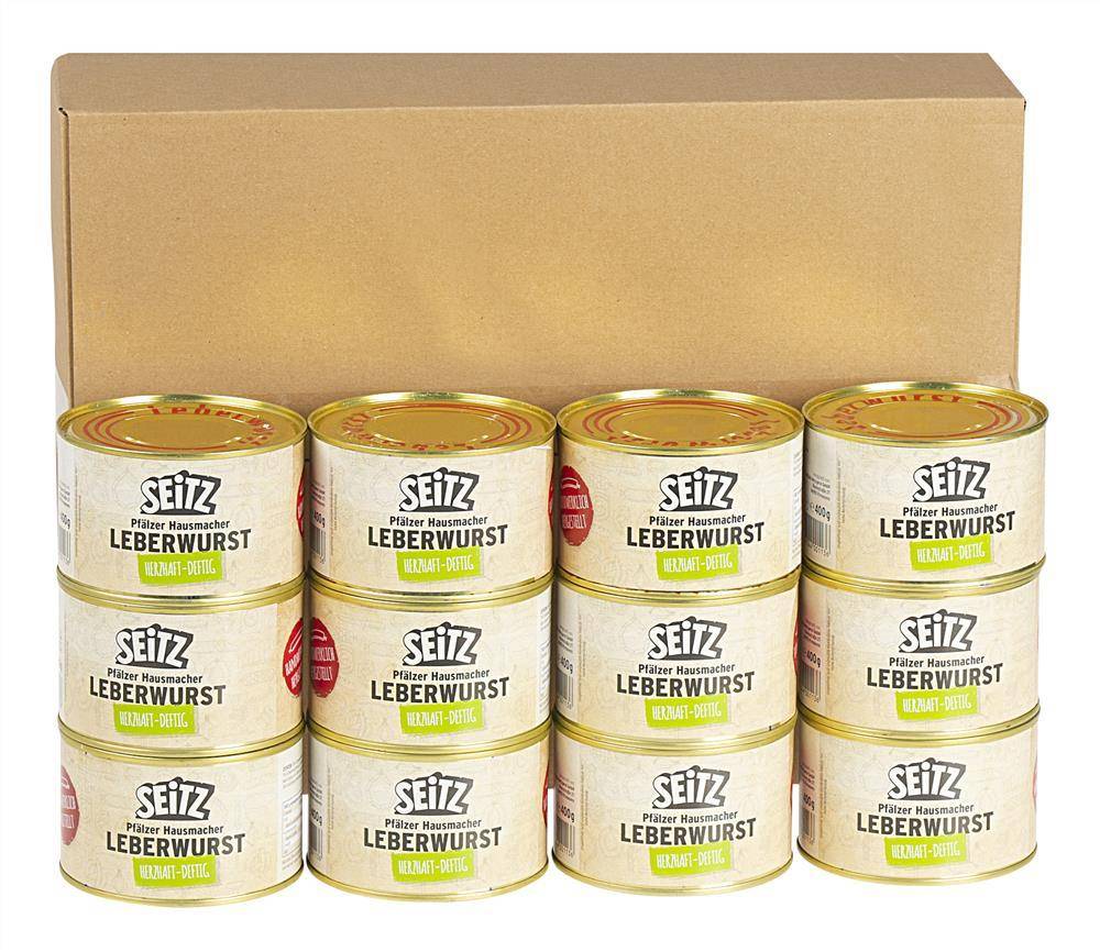 Seitz - Vollkonserven Leberwurst, 12 x 400 g Dose
