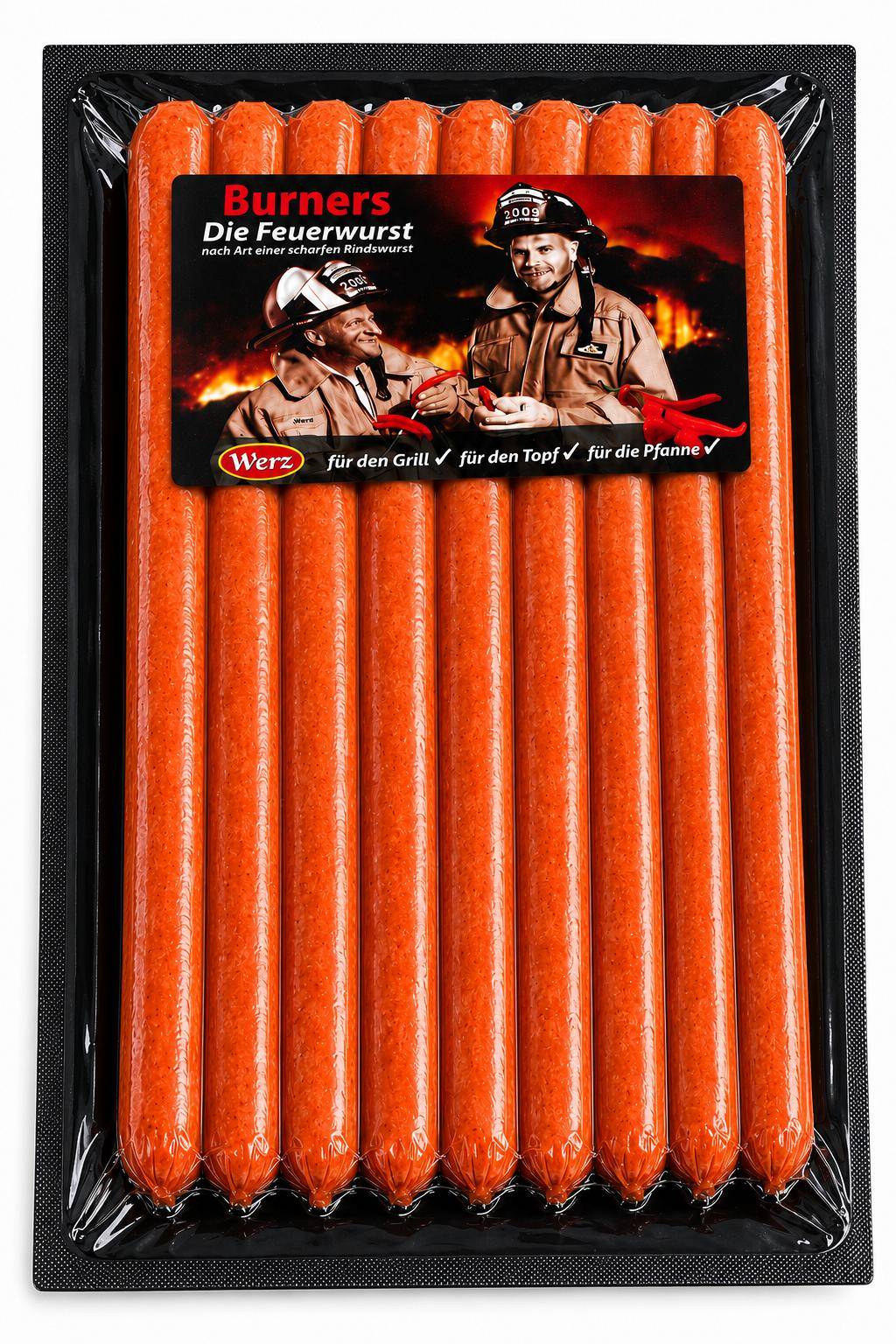 Werz - "Burners - die Feuerwurst", nach Art einer scharfen Rindswurst, 400 g Packung