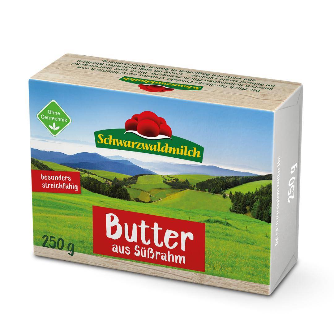 Schwarzwaldmilch - Süßrahmbutter, 250 g Packung