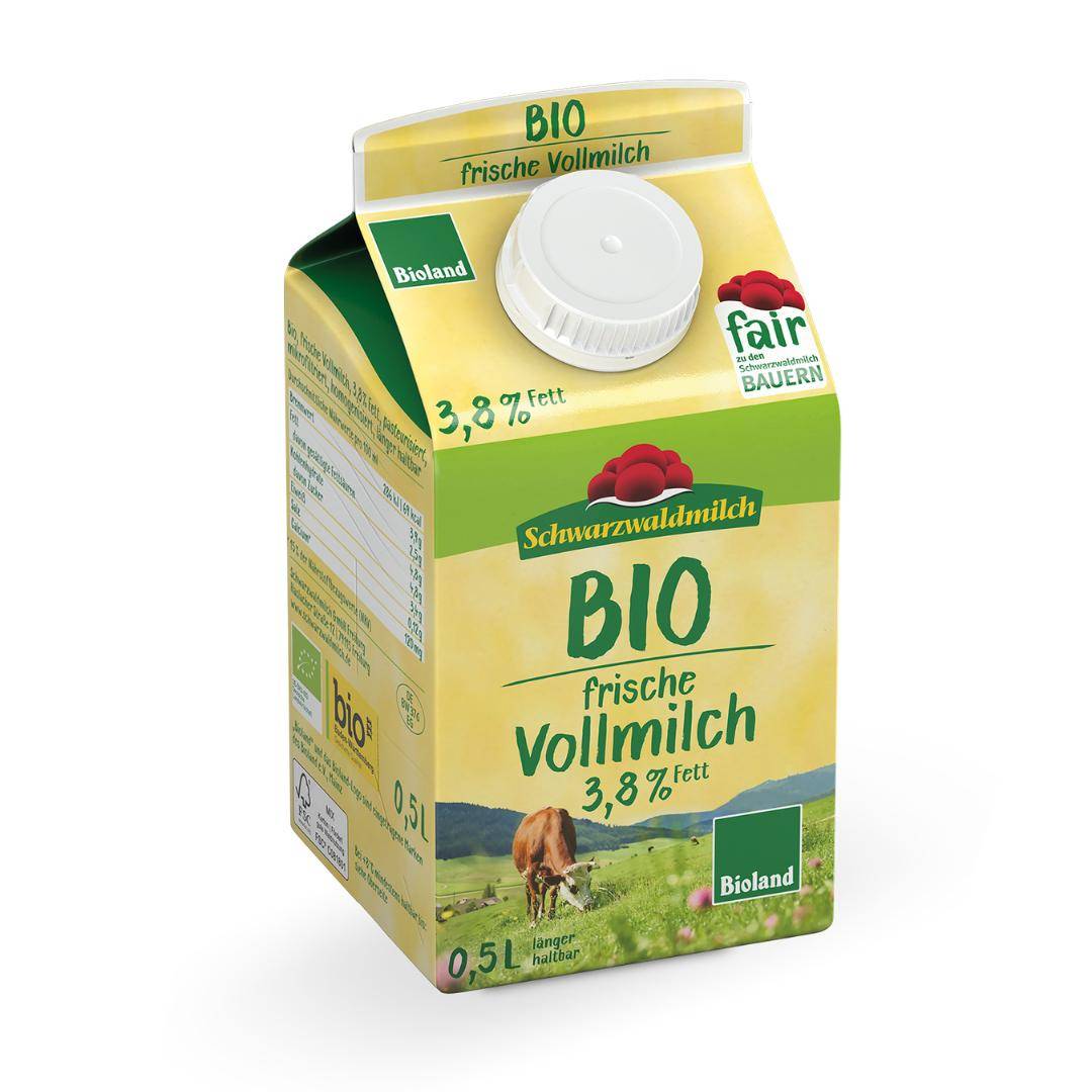 Schwarzwaldmilch - Bioland frische Vollmilch 3,8%, 10 x 0,5 Liter Schwarzwaldmilch - Bioland frische Vollmilch 3,8%, 10 x 0,5 Liter