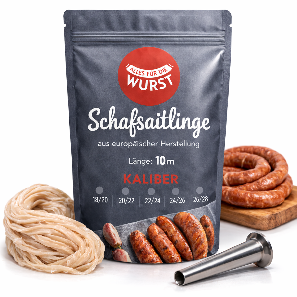 Alles für die Wurst - Irische Schafsaitlinge, 26 | 28 mm, 10 Meter Alles für die Wurst - Irische Schafsaitlinge, 26 | 28 mm, 10 Meter
