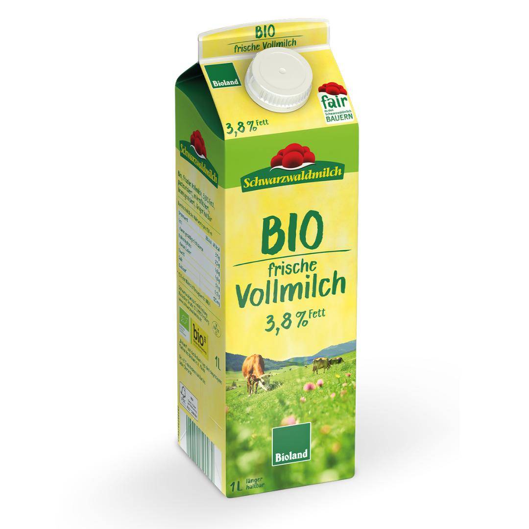 Schwarzwaldmilch - Bioland frische Vollmilch 3,8%, 10 x 1 Liter
