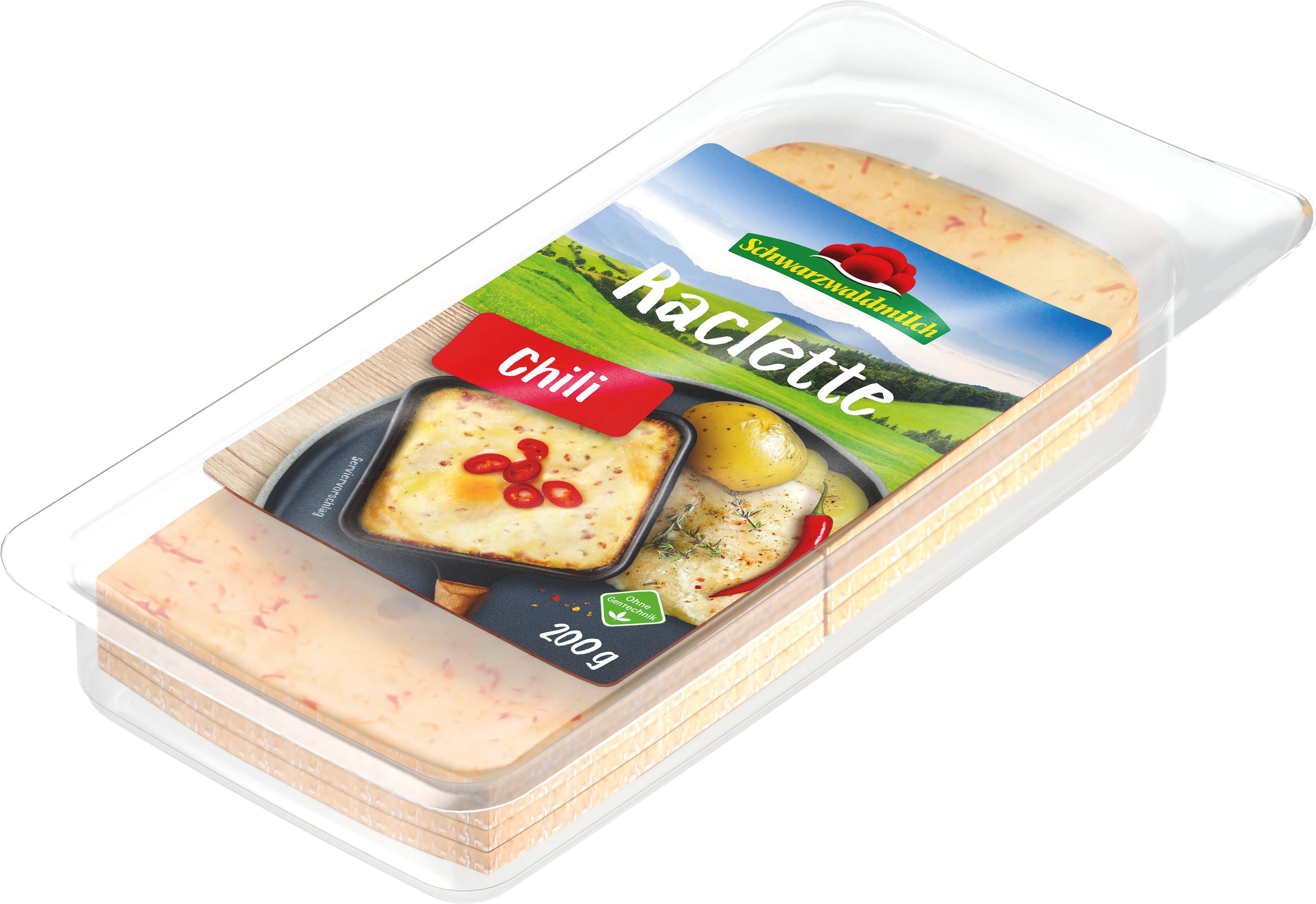 Schwarzwaldmilch - Raclette Käse Chili, 200 g Packung