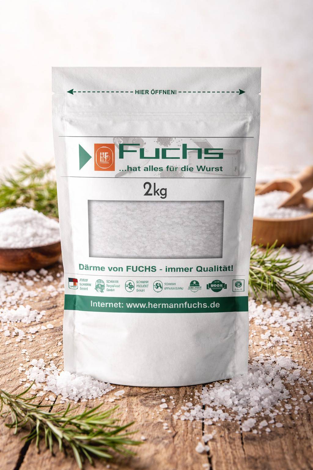Fuchs - Nitritsalz / Pökelsalz, 0,8%-0,9%, 2 kg Beutel Fuchs - Nitritsalz / Pökelsalz, 0,8%-0,9%, 2 kg Beutel