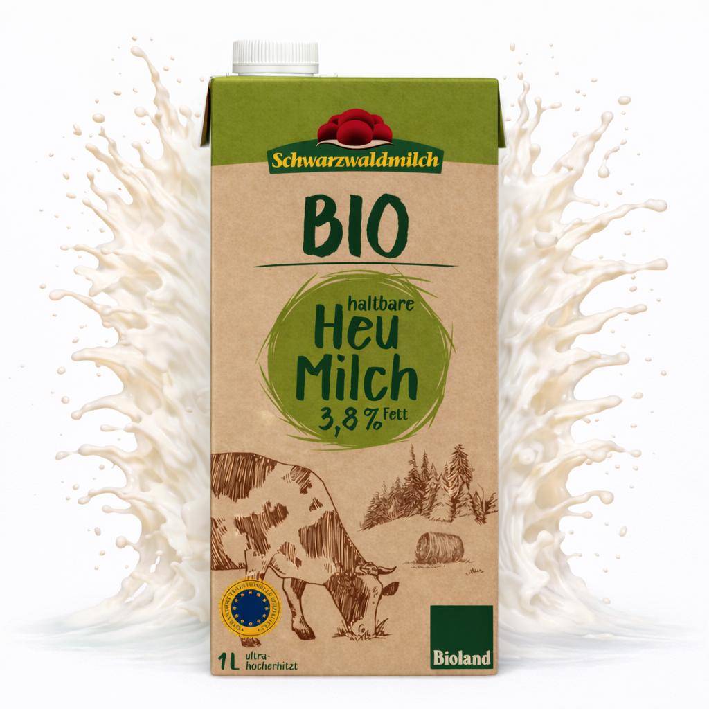Schwarzwaldmilch Bioland - H-Heumilch 3,8%, 12 x 1 Liter