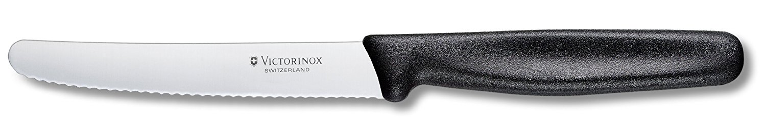 Victorinox - Allzweckmesser/Tomatenmesser, Wellenschliff, 11cm, schwarz