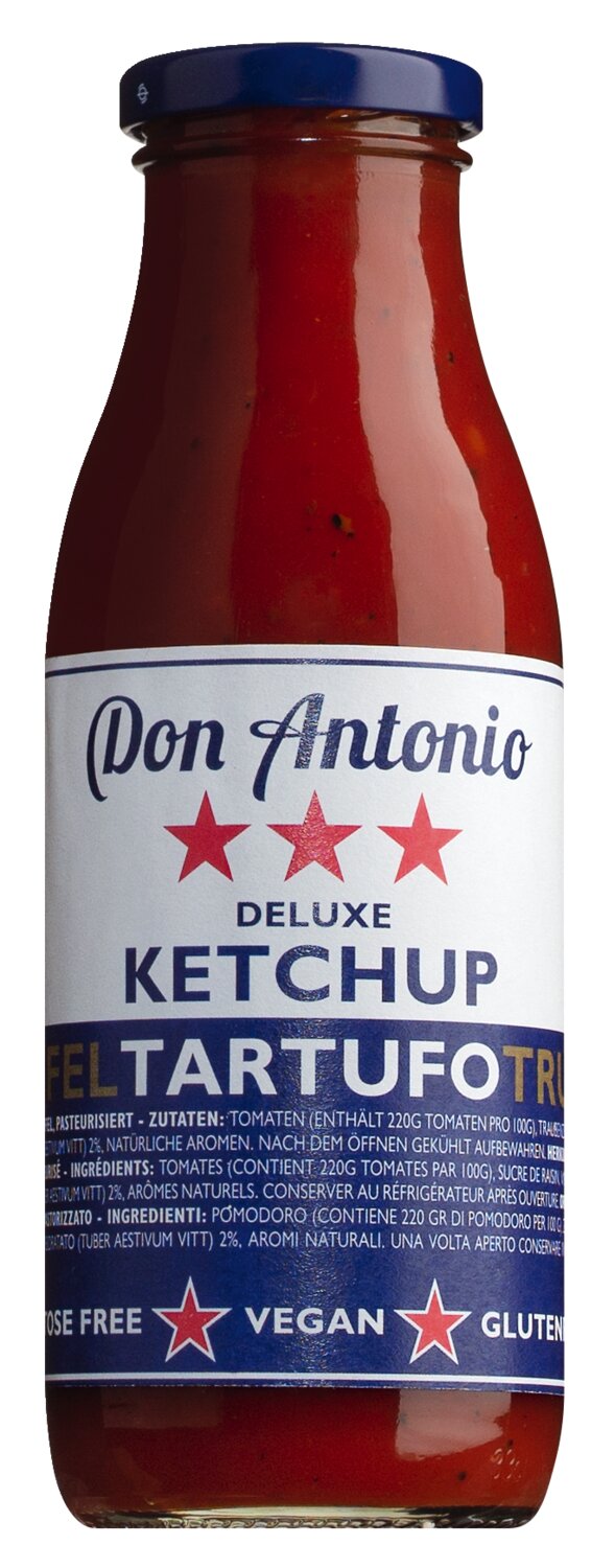 Don Antonio - Tomatenketchup mit Trüffeln, 350 ml Flasche Don Antonio - Tomatenketchup mit Trüffeln, 350 ml Flasche