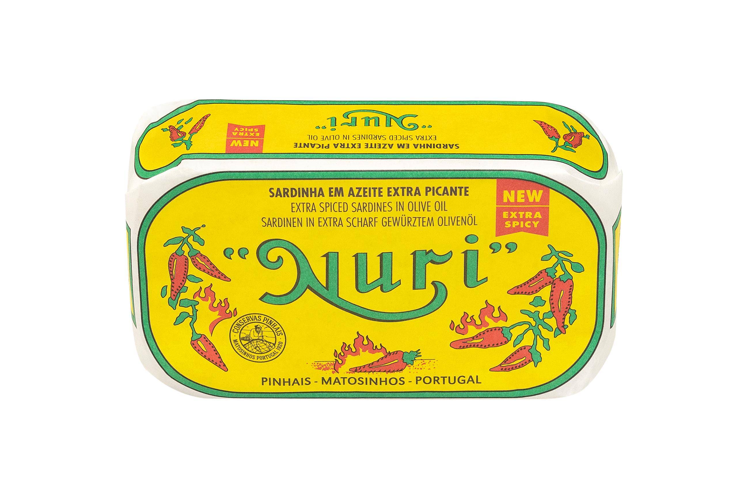 Nuri - Pikante Sardinen in Olivenöl extra scharf, 125 g Dose