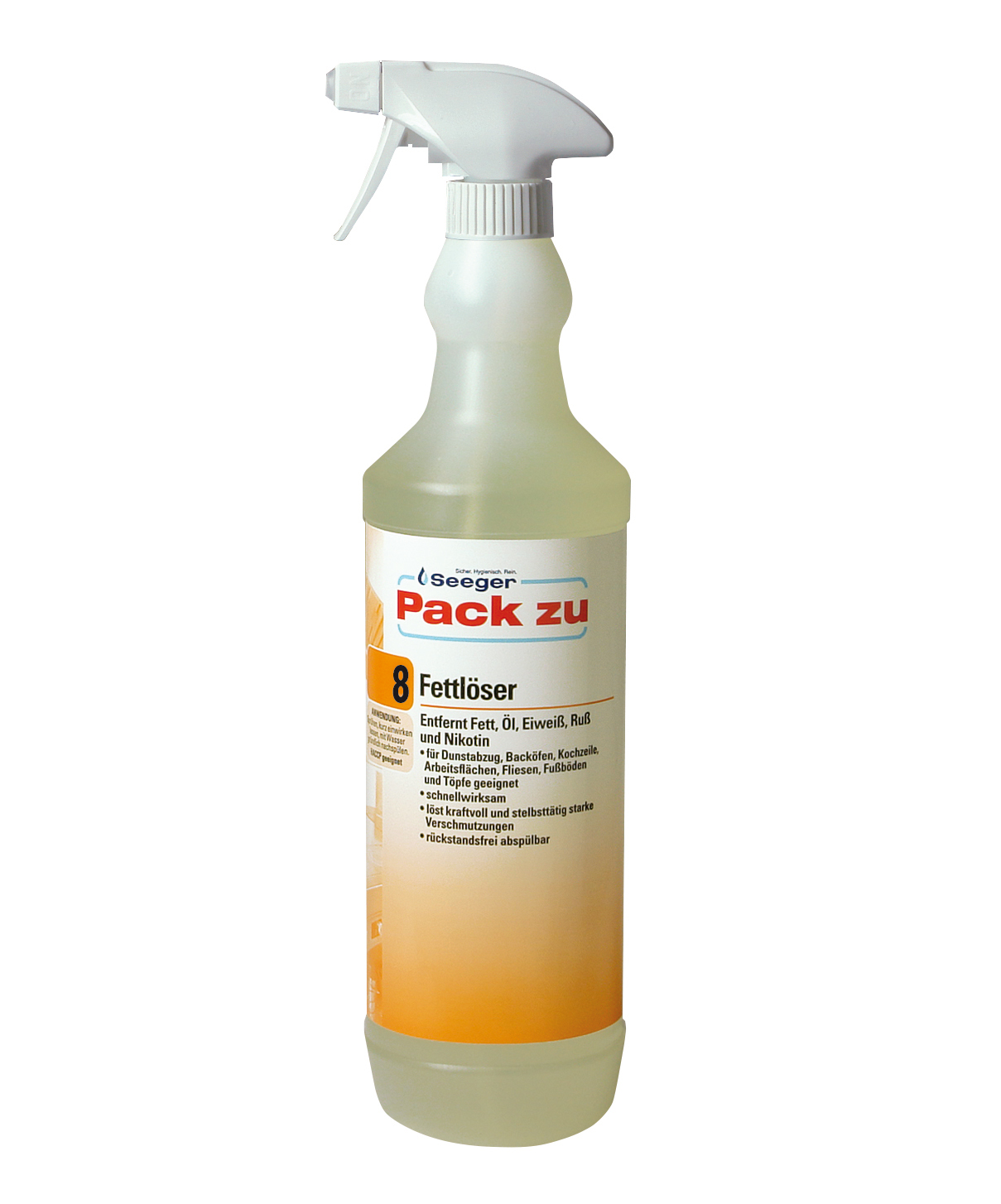 Seeger - Pack zu 8 Fettlöser, 1 L Flasche