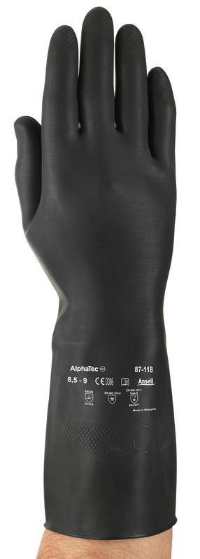 Ansell Black - AlphaTec Naturgummilatexhandschuh, 1 Paar, Gr. 10.5 (XXL)