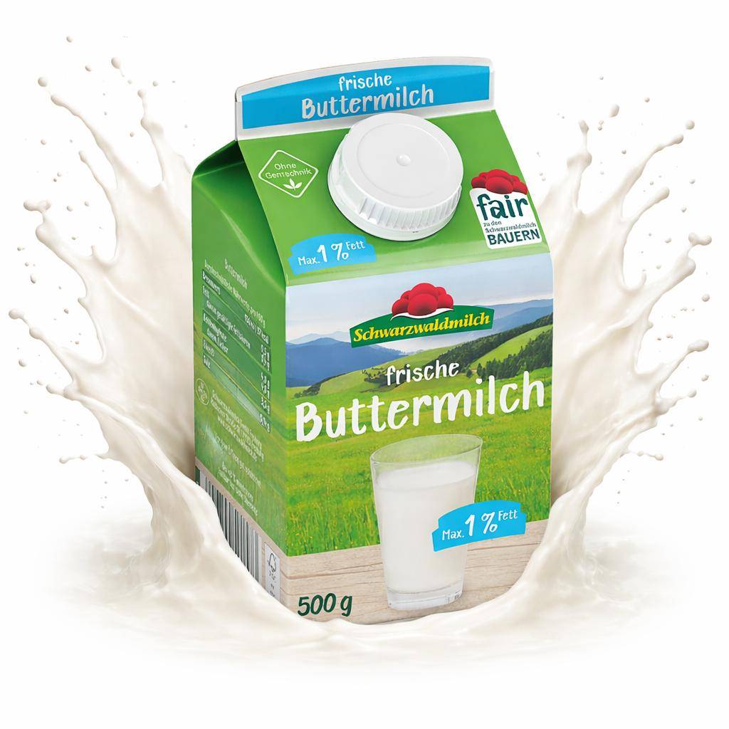 Schwarzwaldmilch - Bioland frische Buttermilch 1%, 10 x 0,5 kg