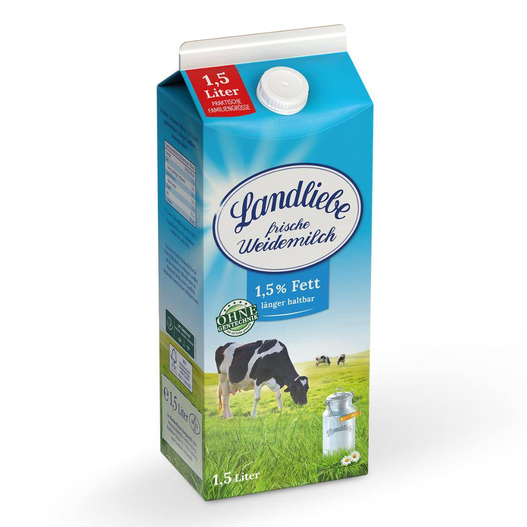 Landliebe - frische Weidemilch 1,5%, 8 x 1,5 Liter Landliebe - frische Weidemilch 1,5%, 8 x 1,5 Liter