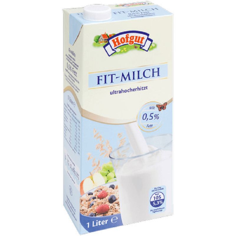 Hofgut - Haltbare Fit-Milch 0,5%, 12 x 1 Liter Hofgut - Haltbare Fit-Milch 0,5%, 12 x 1 Liter
