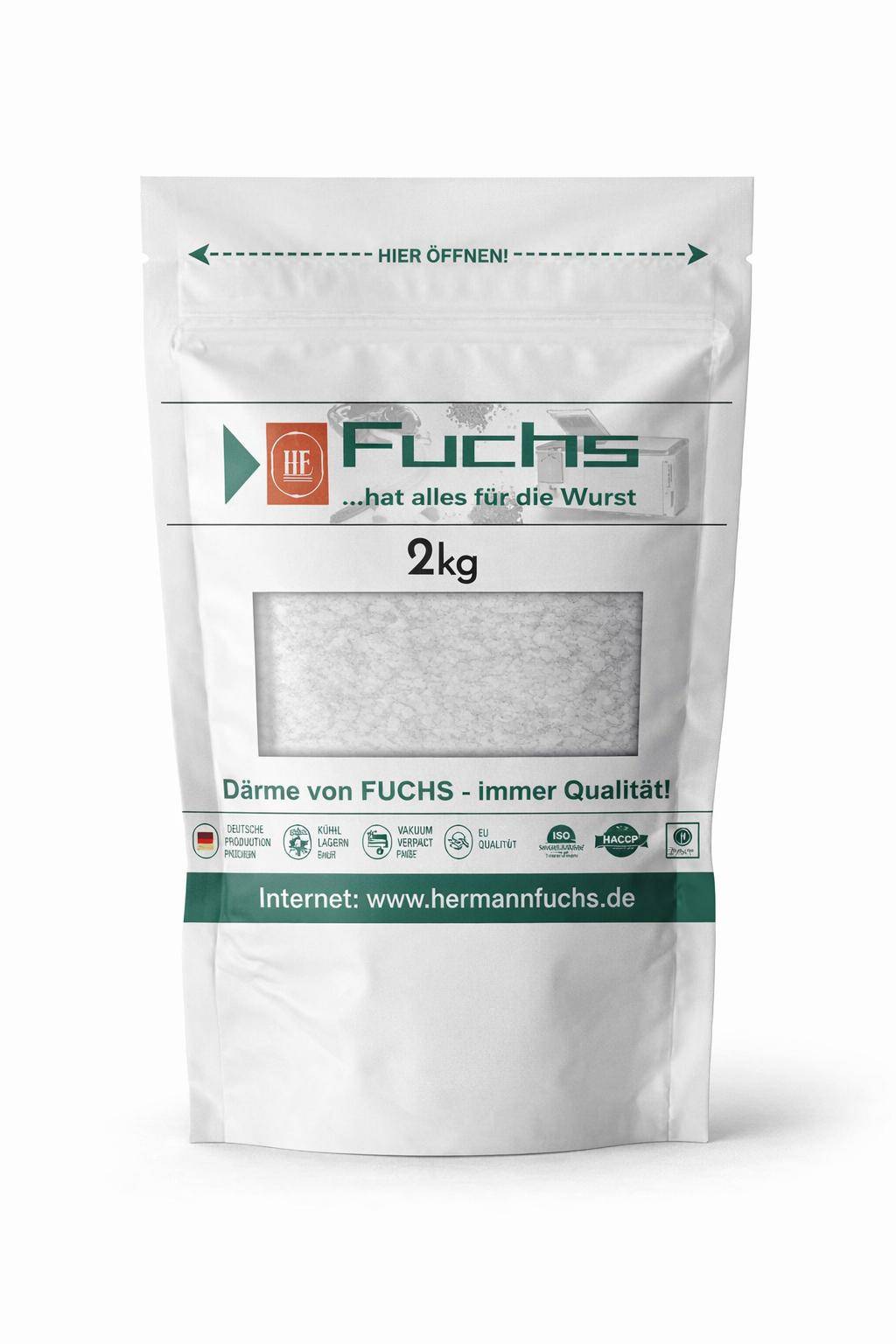 Fuchs - Nitritsalz / Pökelsalz, 0,8%-0,9%, 2 kg Beutel Fuchs - Nitritsalz / Pökelsalz, 0,8%-0,9%, 2 kg Beutel
