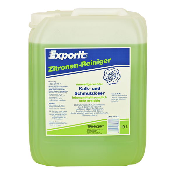 Exporit - Zitronenreiniger, 10 Liter Kanister Exporit - Zitronenreiniger, 10 Liter Kanister