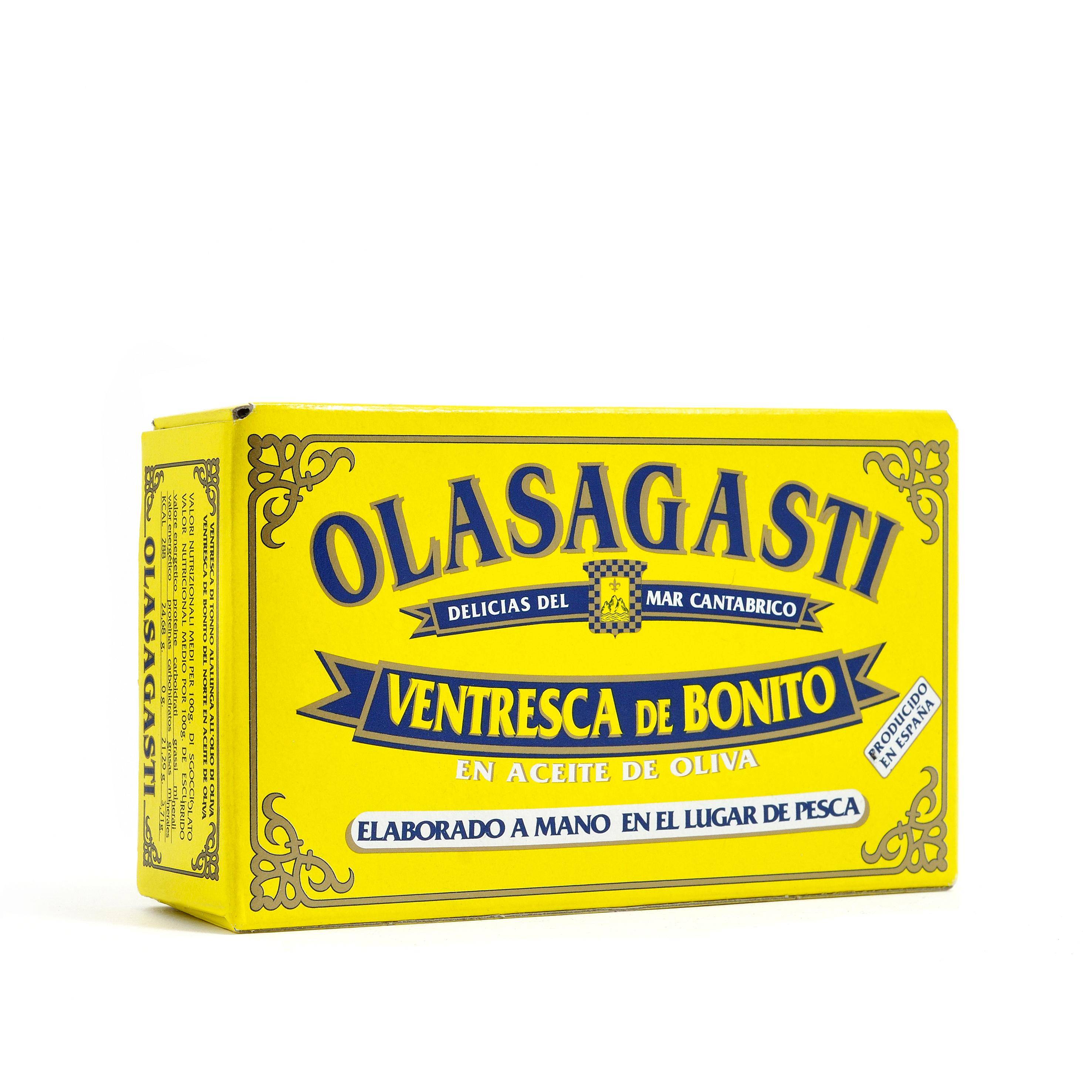 Olasagasti - Bauchfleisch vom Tunfisch (Yellowfin) in Olivenöl, 110 g Dose