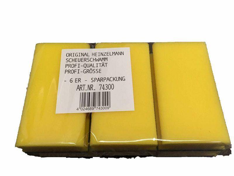 Scheuerschwamme mit Padvlies grün/gelb Maße: Pack á 6 Stück