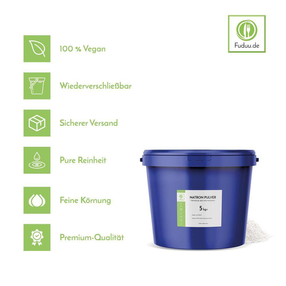 Fuduu.de - Natron Pulver E500 ii Natriumhydrogencarbonat, 5 kg Eimer